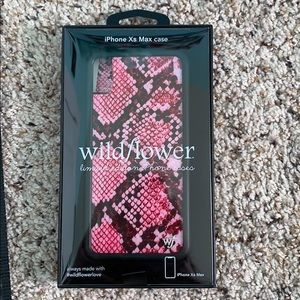 Pink snakeskin wildflower iPhone XS Max case